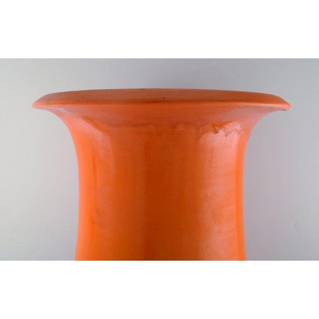 Black Colossal Floor Vase in Glazed Stoneware by Svend Hammershøi for Kähler, 1930s For Sale - Image 8 of 10