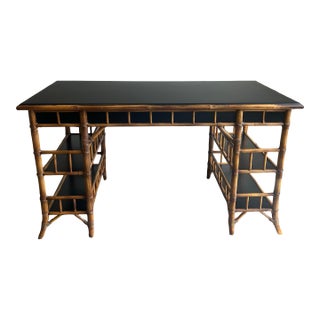 Late 20th Century English Chinoiserie Style Bamboo Desk by Milling Road for Baker For Sale