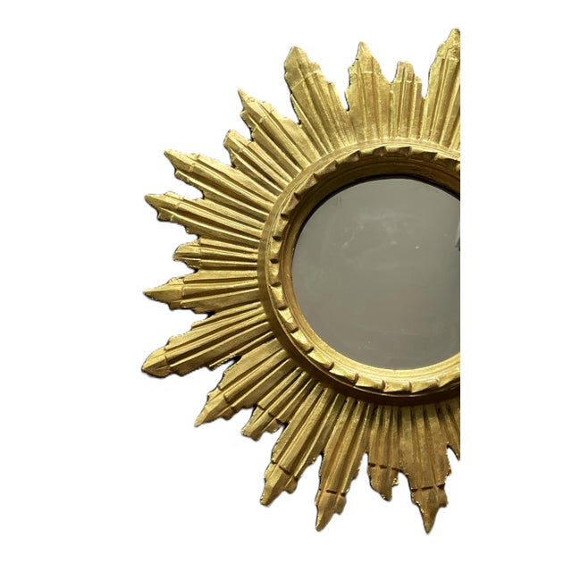 1960s Mid-Century Italian Giltwood Sunburst Mirror, 1960s For Sale - Image 5 of 14
