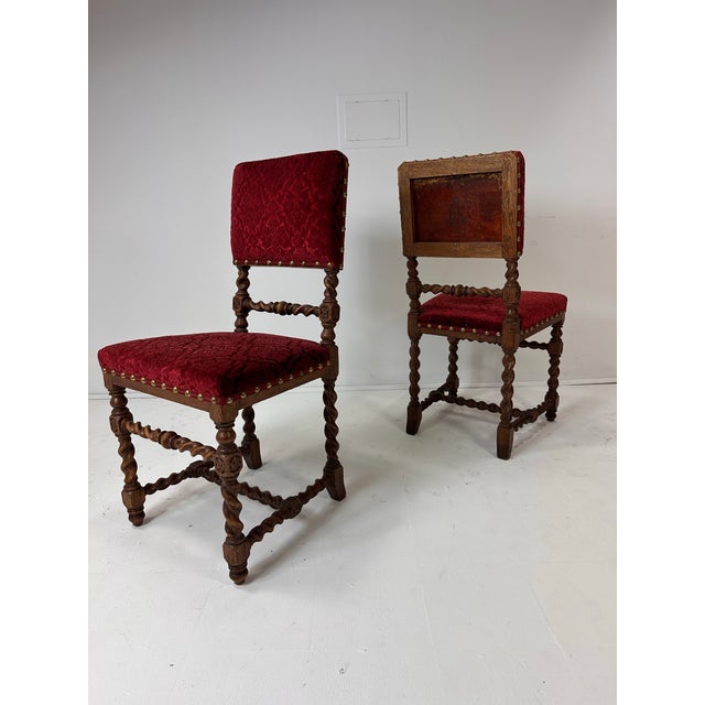 Wood Early 20th Century Set of Four Baroque Style Dining Chairs For Sale - Image 7 of 11