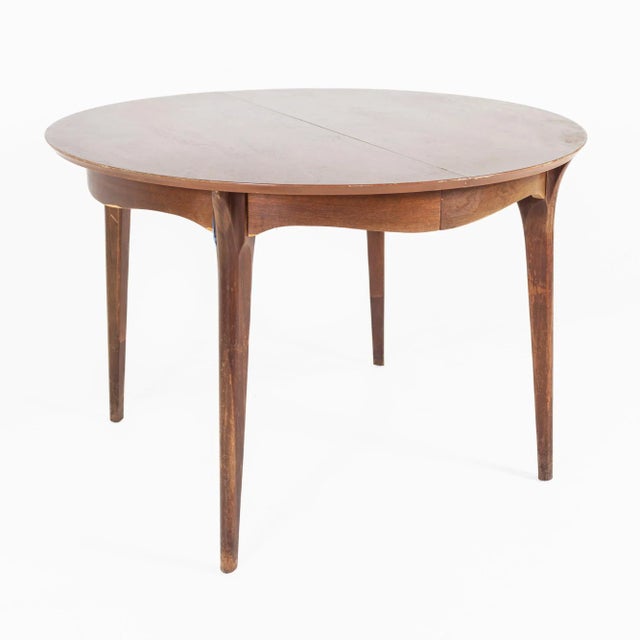 Brown Drexel Dateline Mid Century Walnut Dining Table For Sale - Image 8 of 8