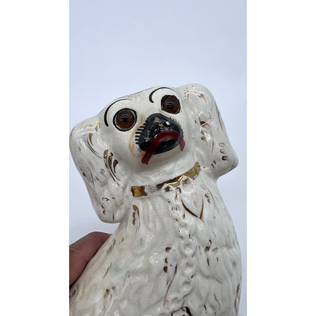 Antique English Staffordshire Spaniel Dog, Circa 1850's For Sale - Image 9 of 12