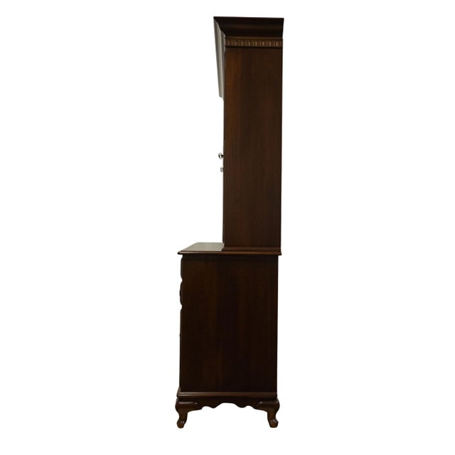 Ethan Allen Georgian Court Solid Cherry Traditional Style 58" Buffet W. Lighted Display China Cabinet 11-6047 / 11-6098 For Sale - Image 11 of 15