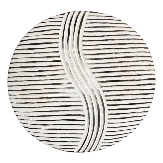 Vintage Black & White Modern Tribal Zulu Shield Wall Object For Sale