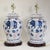 Pair of Vintage Brunschwig & Fils Cadiz Table Lamps With Lid - Blue and White Ceramic With Boar and Deer Motif For Sale - Image 4 of 18
