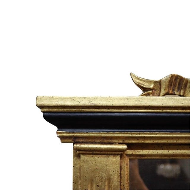 1940s Vintage Italian Louis XV Gold Gilt Wood & Ebonized Pier Mirror C1940 For Sale - Image 5 of 11