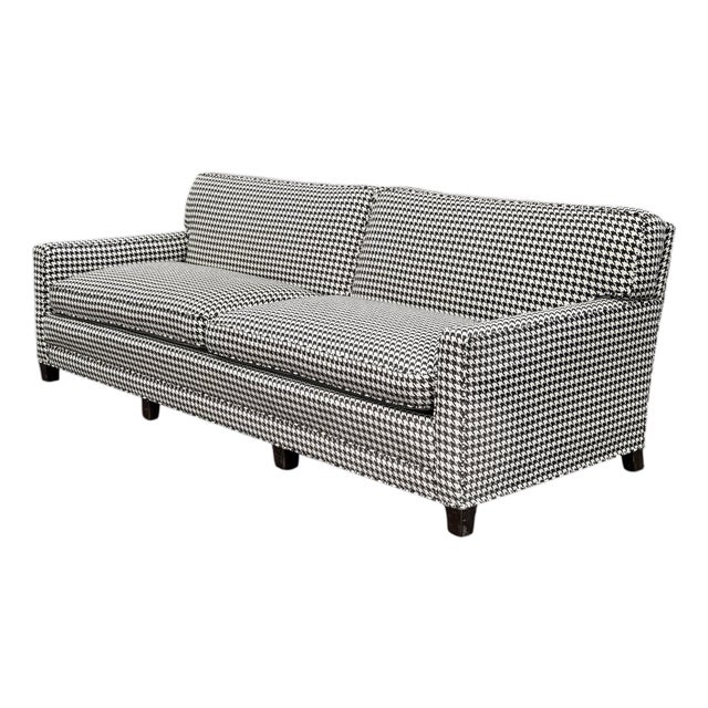 1950s Sofa with Houndstooth Upholstery For Sale