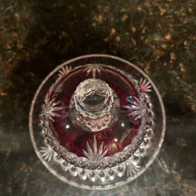 Good condition butter dish with starburst bottom plate. Been in the family.