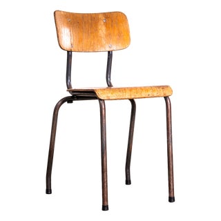 Elbe Steel Grey Stacking Dining Chair, 1950s For Sale