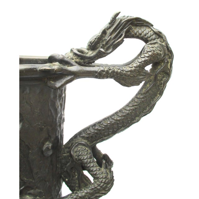 Japanese Edo Double Dragon Handle Bronze Vase Early 19th For Sale - Image 11 of 11