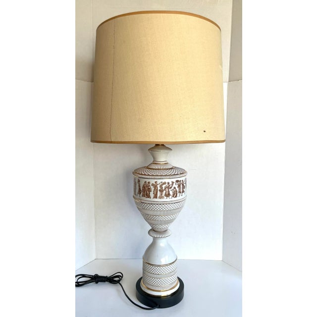 Pair of 1950's Fiorentine Italian Neo-Classical Porcelain Lamps For Sale In Los Angeles - Image 6 of 13