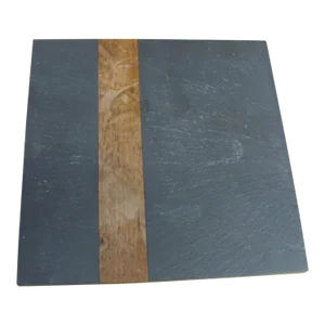 Mid 20th Century Harpswell House of Maine Attributed Phillip Lloyd Powell-Style Slate and Walnut Square Trivet