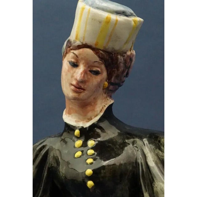 20th Century Ceramic Commoner Lady in Folk Costume from Sbordoni Rome, Italy For Sale - Image 15 of 18