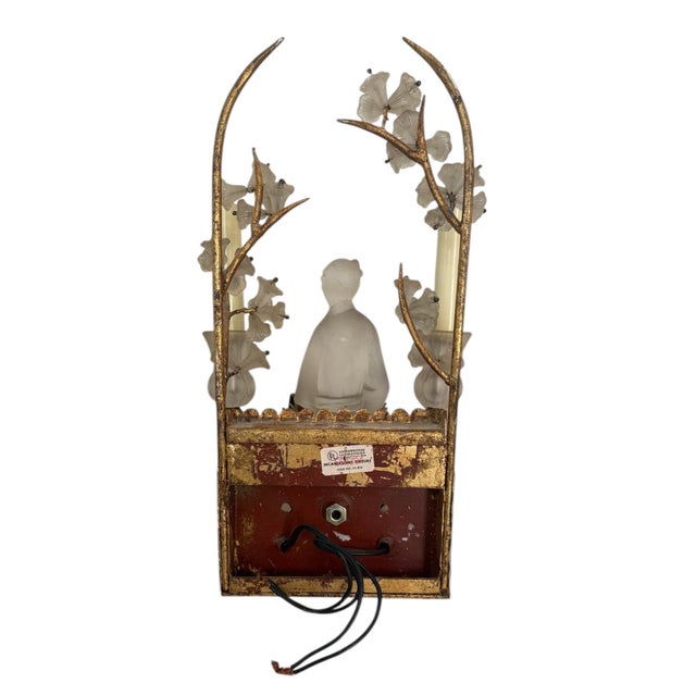 Maison Bagues Attrib Gilded Tole and Frosted Glass Sconce For Sale In Miami - Image 6 of 10