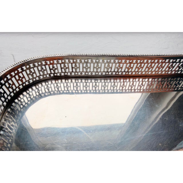 Vintage French Style Silver Plated Footed Tray For Sale - Image 4 of 5