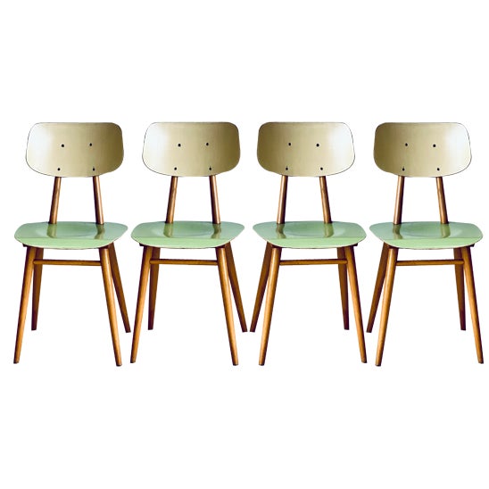 Dining Chairs from Ton, 1960s, Set of 4 For Sale