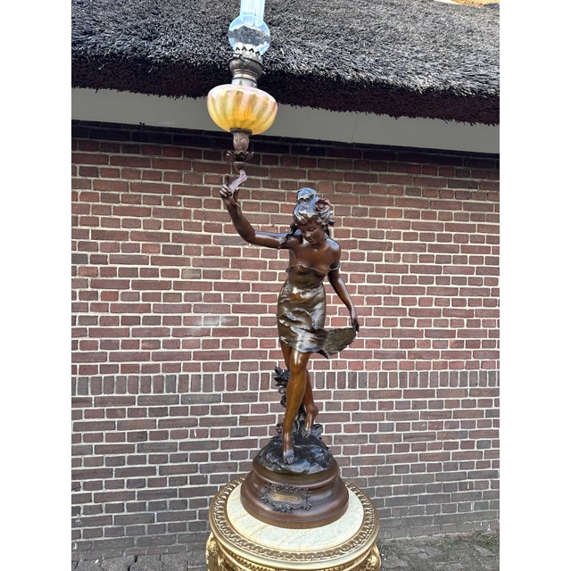 19th Century French Spelter Sculpture “Appel à la Danse” by Auguste Moreau This outstanding late 19th-century French...