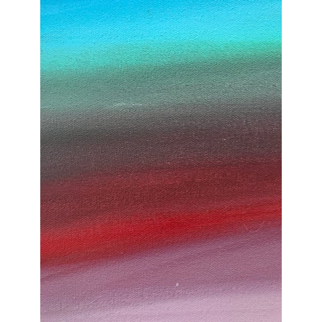 Red Vintage Abstract Painting 1980s Colorpop For Sale - Image 8 of 10
