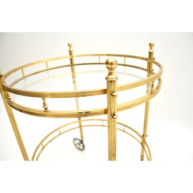 Vintage French Brass Drinks Trolley, 1970s For Sale - Image 6 of 8