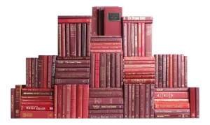 Decorative Books - Bordeaux Book Wall - Set of 100 Red Books