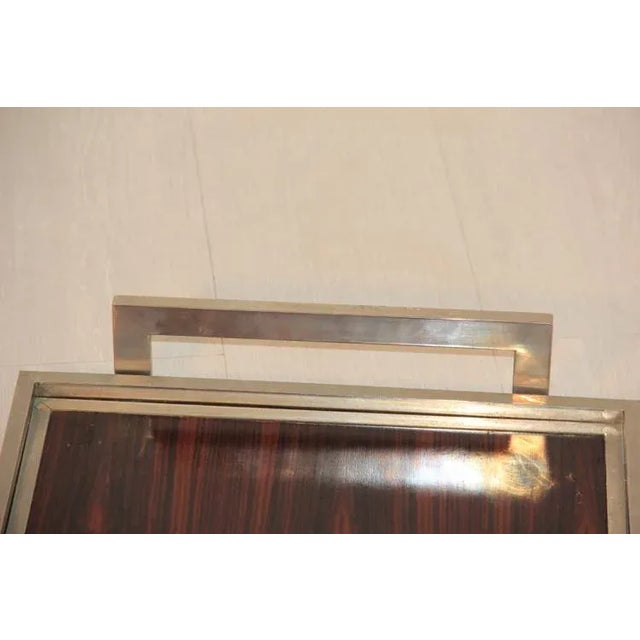 Brown Wood & Metal Tray For Sale - Image 8 of 11