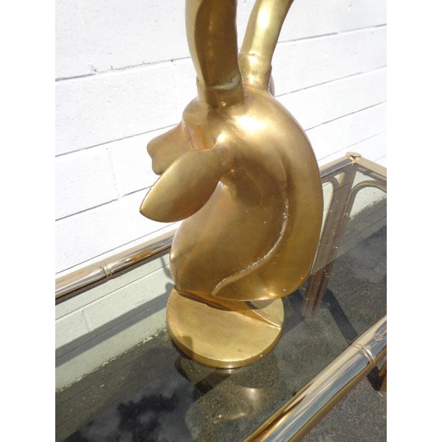Mid 20th Century Brass Antelope Gazelle Statue For Sale - Image 10 of 10