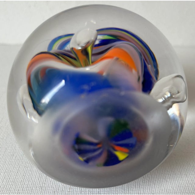 Vintage Hand-Blown Glass 3" Paper Weight For Sale - Image 4 of 8