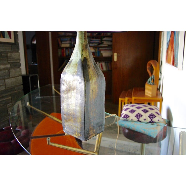Brutalist Vintage Brutalist Ceramic Lamp by Nicole Raude, Paris, 1950 For Sale - Image 3 of 11