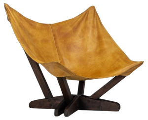 Butterfly Chair in Pine and Leather, Sweden, 1960s
