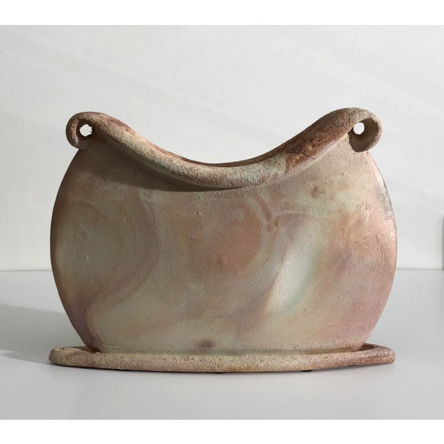 Tuscan Style Salt Glaze Ceramic Vessel Vase, Artist Signed For Sale - Image 9 of 9