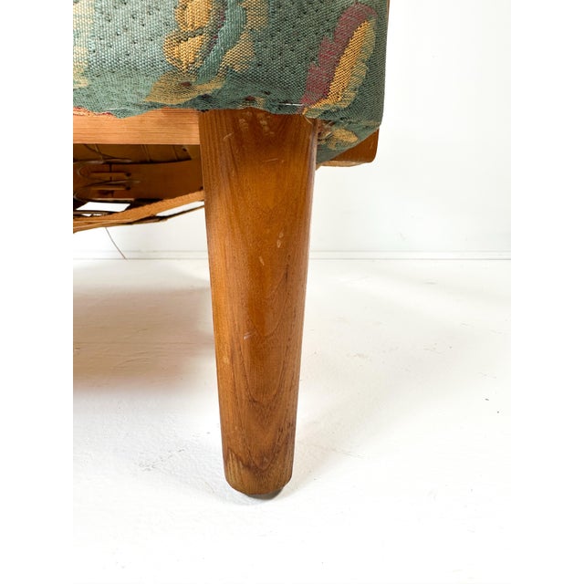 Mid-Century Modern Swedish High Back Lounge Chair With Floral Upholstery, 1950's For Sale - Image 3 of 9