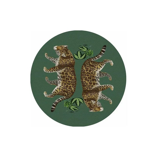 These pebbled vinyl leather placemats have patterns on the front and off-white on the back. This set can be used indoors...