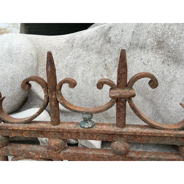 19th Century Antique French Wrought Iron Gate Fragment, 19th Century For Sale - Image 5 of 11