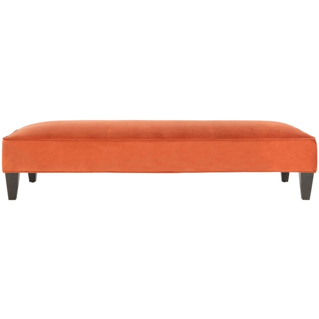 2020s Lounging Bench in Pumpkin Orange & Espresso For Sale - Image 5 of 5