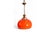 Vintage Orange Pendant Lamp with Brass and Wood Details For Sale - Image 6 of 6