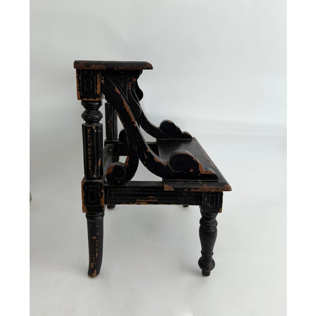 Antique Distressed Painted Library Step Stool For Sale - Image 4 of 8