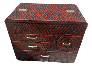 Vintage Japanese Kamakura-Bori Sewing Box Showa Period 1926-1989
