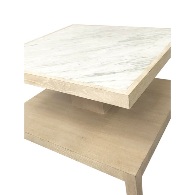 Modern History White Washed Wood Marble Top Coffee Table Chairish