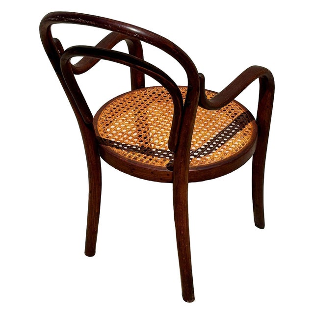 1900 - 1909 Vienna Secession Bent Oak & Cane Children's Chair No. 14 Attributed to Thonet For Sale - Image 5 of 11