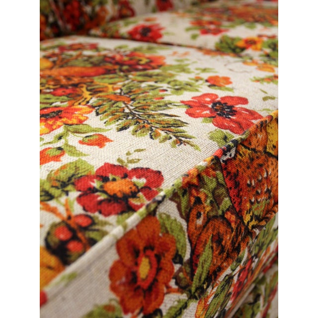 Vintage Colonial Revival Pheasant Floral Sofa For Sale - Image 17 of 18