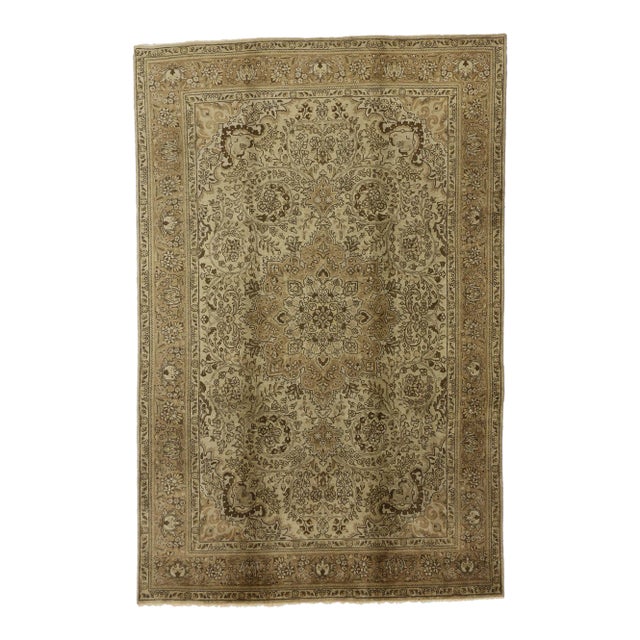 Vintage Persian Tabriz Rug - 06'05 X 09'10 For Sale