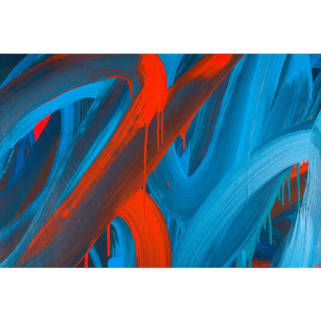 Textile Contemporary Abstract Oil on Canvas Painting "Swirl 3" by Leon Phillips For Sale - Image 7 of 9