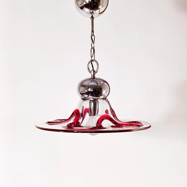 Italian Postmodern Murano Glass Pendant Lamp from Seguso Vetri d'Arte, 1980s For Sale - Image 13 of 13