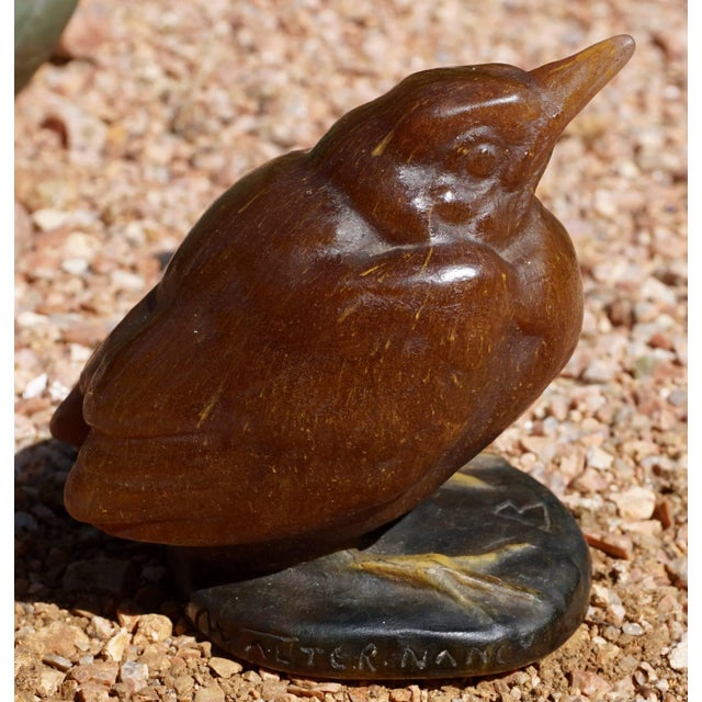Glass Amalric Walter Henri Berge Pate De Verre Brown Bird Paperweight For Sale - Image 7 of 10