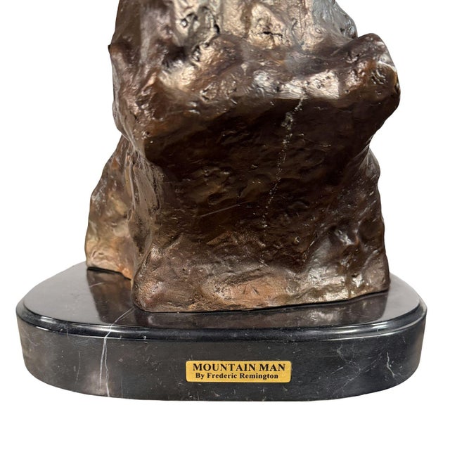 Bronze "The Mountain Man" Statue After Remington, Signed - 36" H For Sale - Image 4 of 12