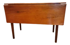 Antique American Pine Drop Leaf Table With Drawer