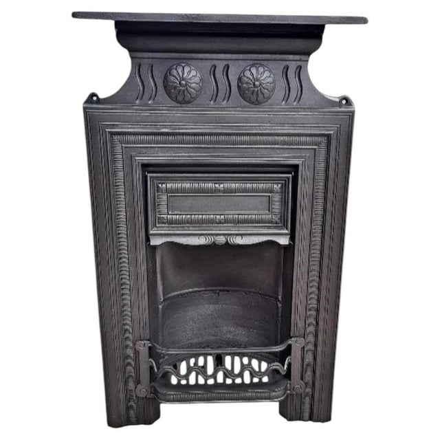 Antique Victorian Cast Iron Fireplace Surround and Grate, 1800s For Sale - Image 14 of 14