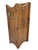 An original wooden stand in a rustic/hunting style with decorative brass handles shaped like horse heads. A very...