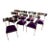 Set of MCM Chrome Klismos Chairs With Purple Velvet For Sale