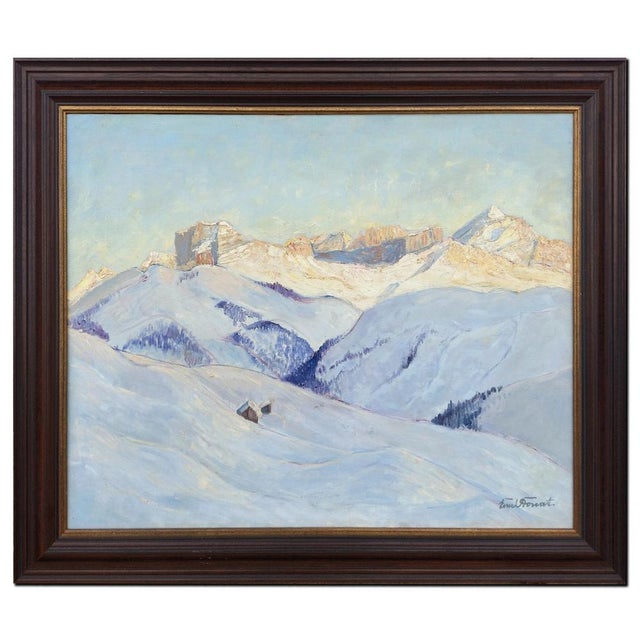 Emil Donat, Sunset Over the Dolomites, Early 1900s, Oil on Canvas For Sale - Image 18 of 18